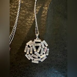Touchstone Crystal Baguette Pendant Necklace Swarovski Crystals versatile